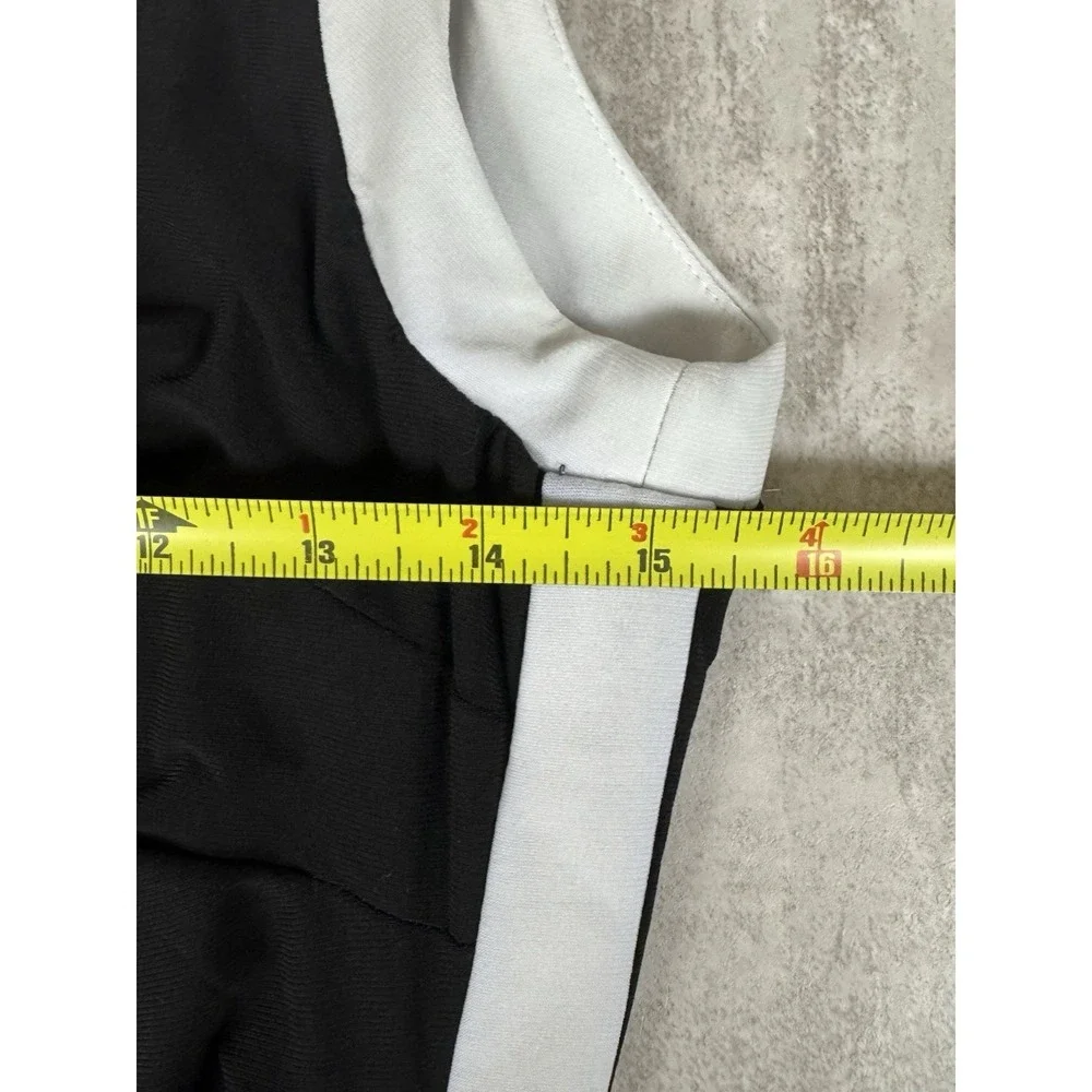 Lauren Ralph Lauren Sheath Dress 8  Ruching Black White Sleeveless Minimalist